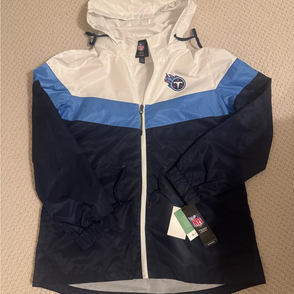 New NFL Tennessee Titans Team Windbreaker Jacket Women’s Large